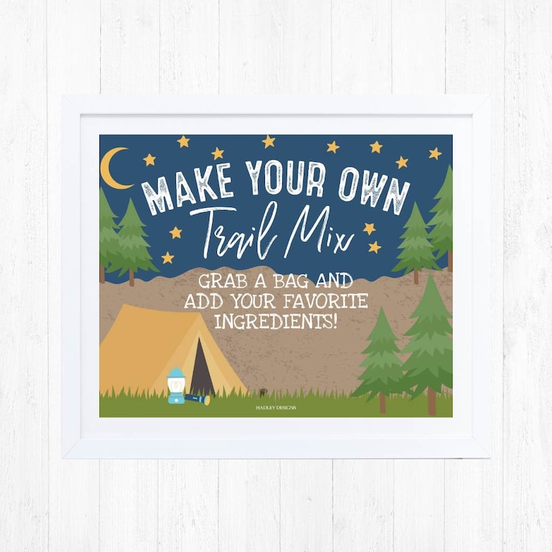Camping Trail Mix Sign Printable, Make Your Own Trail Mix Template ...