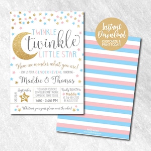 He or She Invitation, Gender Reveal Party Invitation, Gender Reveal Invites Instant Download, Printable Gender Reveal Invitation, Editable