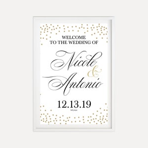 Elegant New Years Eve Wedding Welcome Sign Template - Welcome Sign for Wedding Reception, Wedding Calligraphy Sign, Hadley Designs, Editable