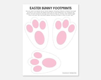Modèle d'empreinte de lapin de Pâques imprimables de lapin de Pâques,  pattes de lapin de Pâques, pieds de lapin de Pâques, pieds de lapin de lapin,  idées de chasse aux œufs de