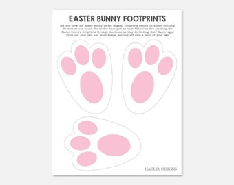 Easter Bunny Footprint Template - Easter Bunny Printables, Easter Bunny Paws, Easter Bunny Feet, Bunny Rabbit Feet, Easter Egg Hunt Ideas