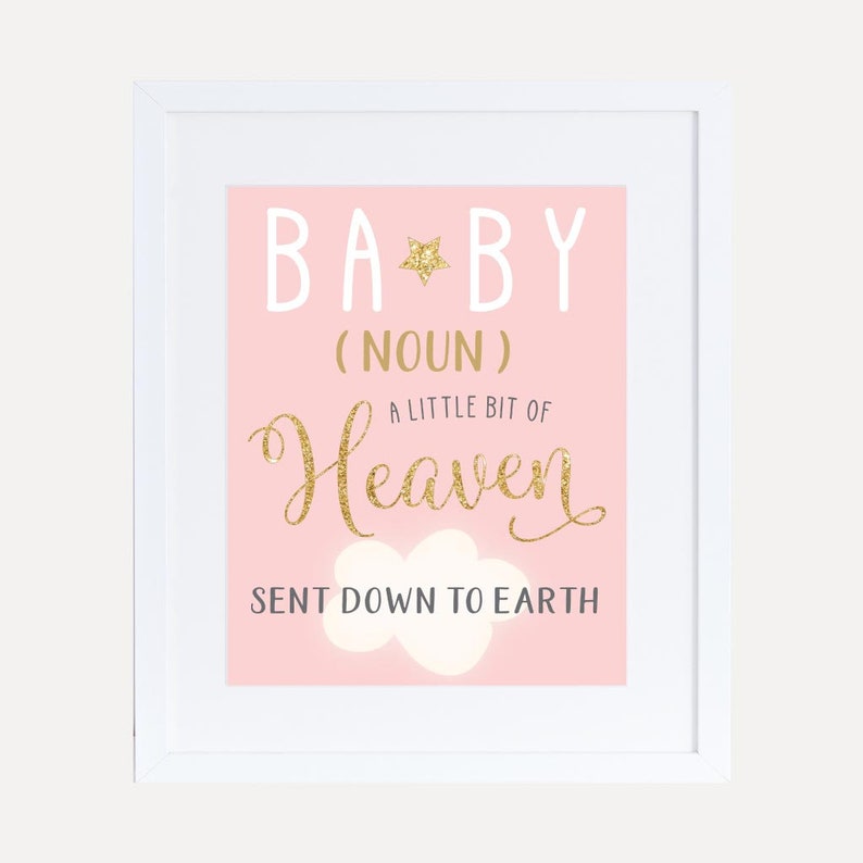 Angel Girl Baby Shower E Sign Template Printable Decoration Signage