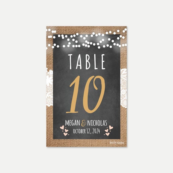 Burlap Table Numbers - Etsy