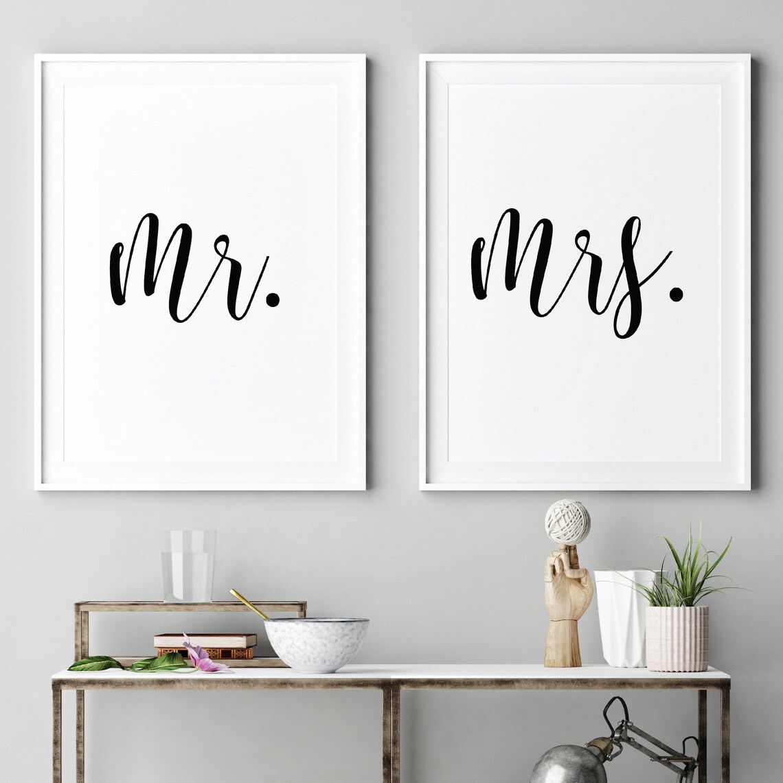 Mr. and Mrs. Printable Sign Set Home Decor Gifts Bedroom | Etsy