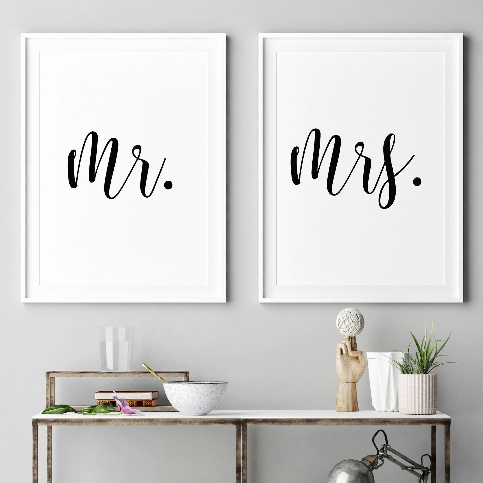 Mr. and Mrs. Printable Sign Set Minimalist Rustic Wall Art - Etsy