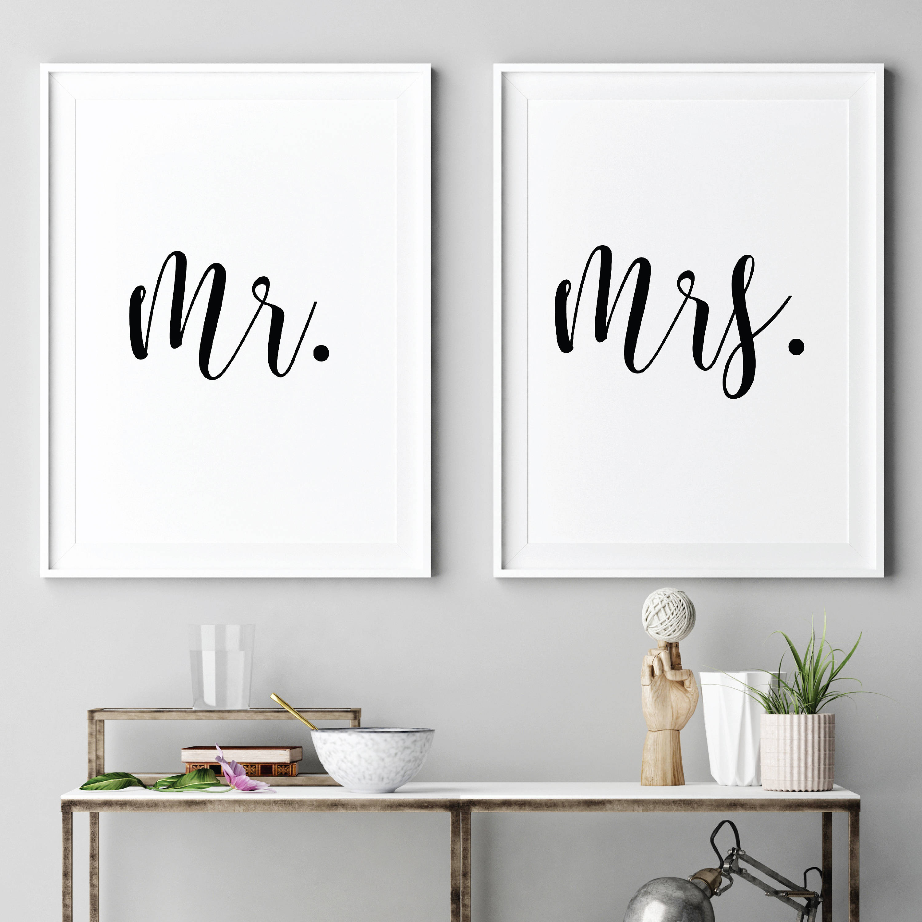 Mr. And Mrs. Printable Sign Set Minimalist Rustic Wall Art | Etsy