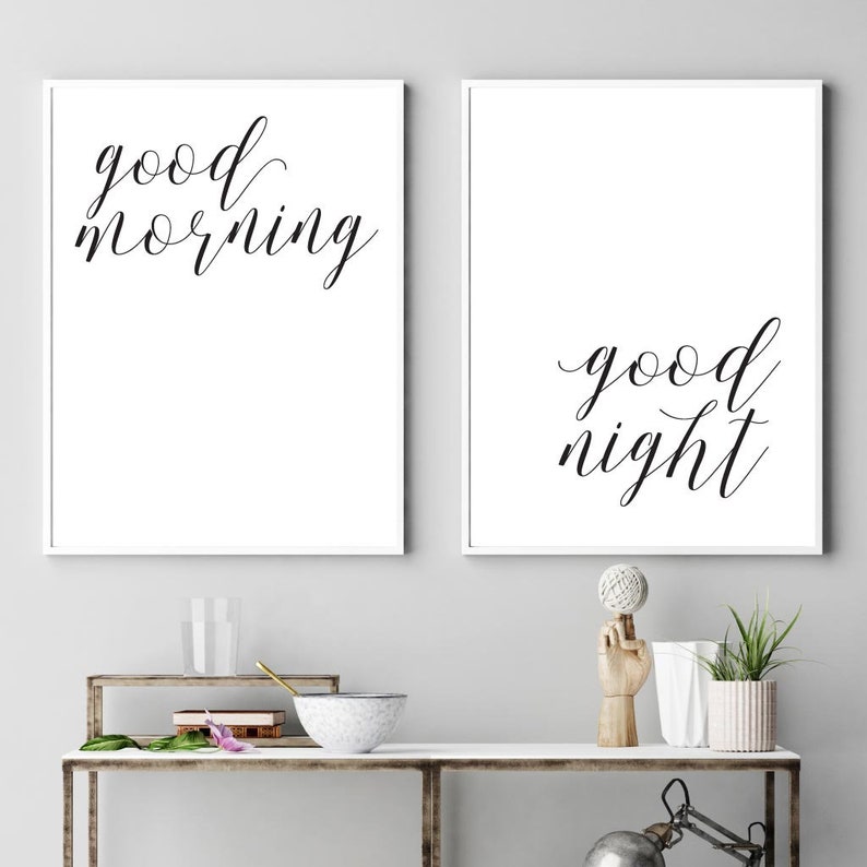 Good Morning Good Night Wall Art Set of 2set of 2 Printable | Etsy