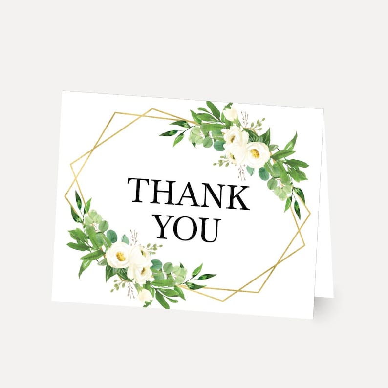Greenery Wreath Baby Shower Thank You Card Template DIY Thank You Card Template Editable Thank Card Template Thank You Card Photo