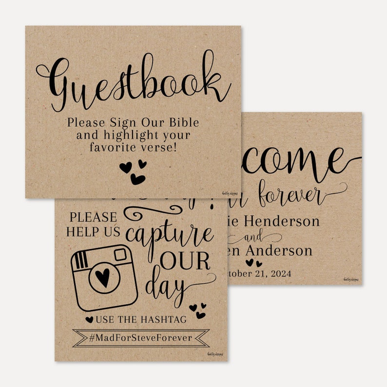 Wedding Signs Printable Bundle Printable Wedding Sign - Etsy