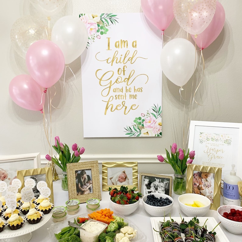 I Am A Child Of God Party Print Template Baby Shower Sign Etsy