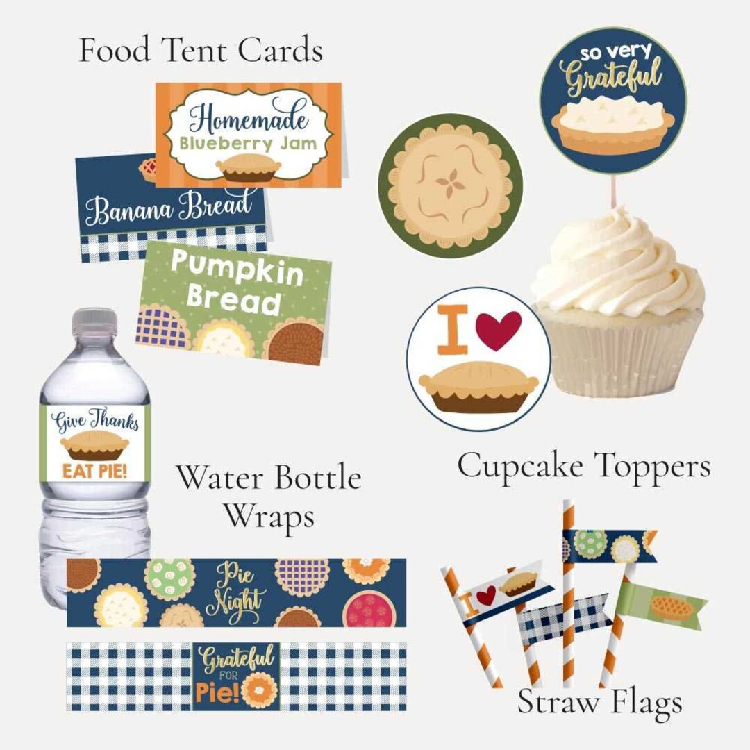 Printable Pie Night Accessories Package Pie Making Contest Etsy