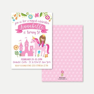 Princess Kids Party Invitation Template - Princess Party Supplies, Princess Party Printables, Princess Party Invitations Download, Print