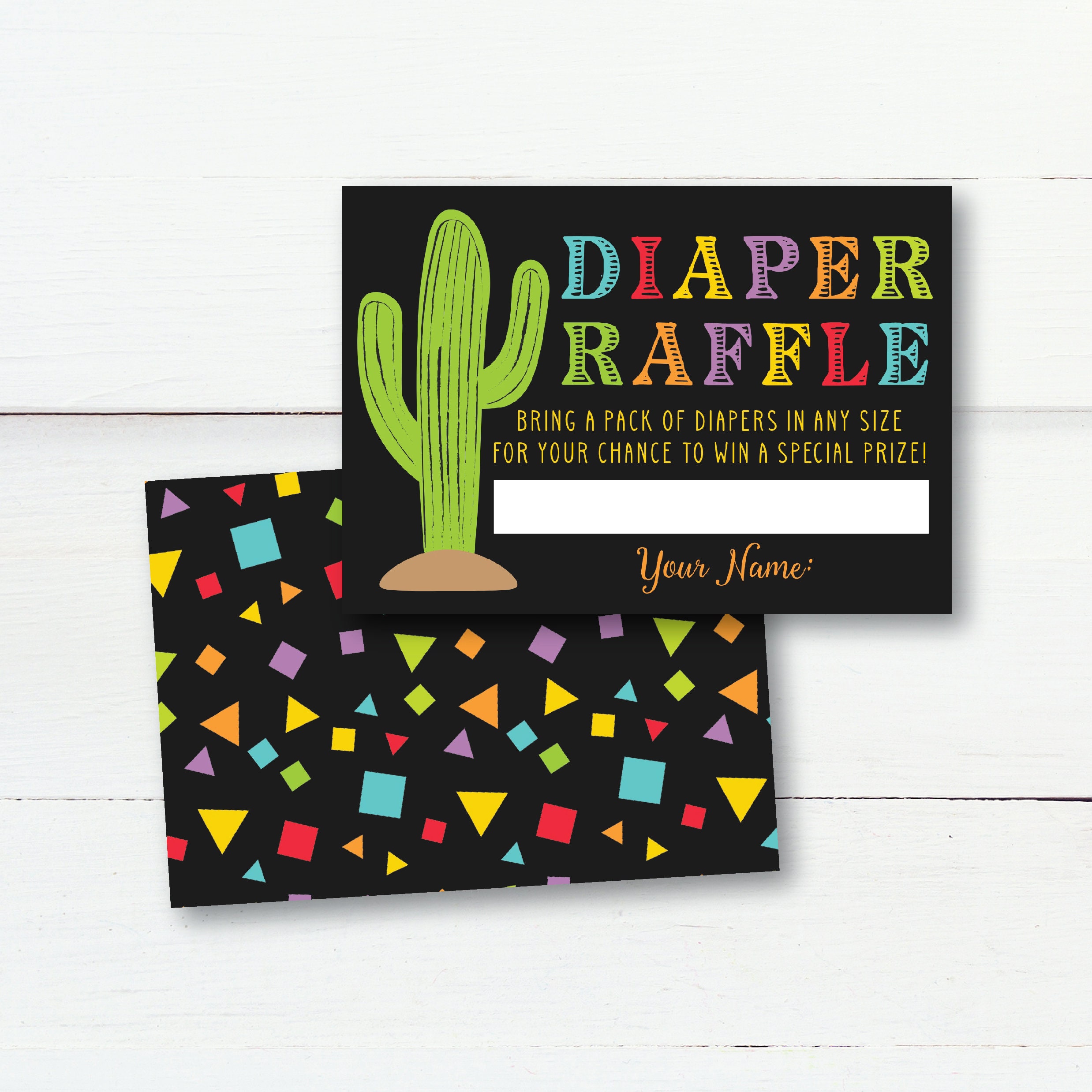 Fiesta Diaper Raffle Ticket Printable Diaper Raffle Instant | Etsy