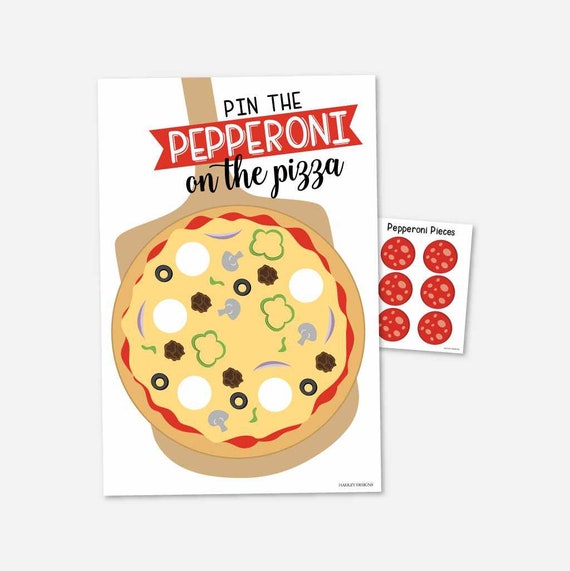 salade lint vergeven Pizza Party Pin the Pepperoni Game Template Pin the Tail | Etsy