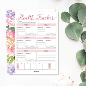 Health Tracker Printable, Health Fitness Planner, Fitness Tracker ...