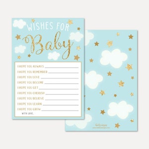 Angel Boy baby shower wensen kaartsjabloon - baby goed wensen, goed wensen voor babyboek, baby shower goed wensen moeder sjabloon
