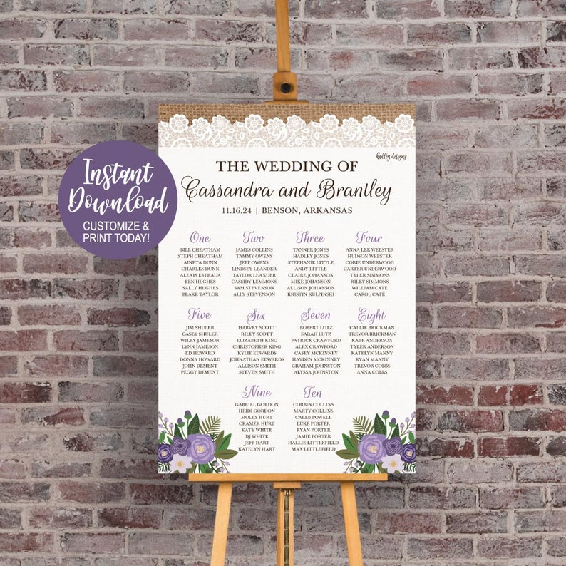 Wedding Ceremony Seating Chart