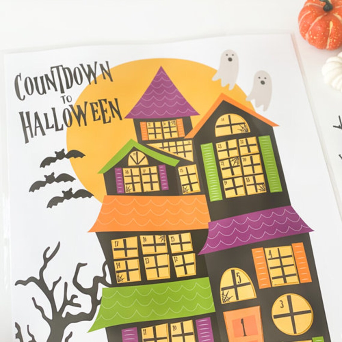 Halloween Countdown Printable Haunted House Advent Calendar & Etsy