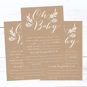 Juego rústico de predicción de bebés, tarjetas de consejos para bebés, tarjetas de predicción de baby shower, predicción de género de bebé, predicciones y consejos de baby shower