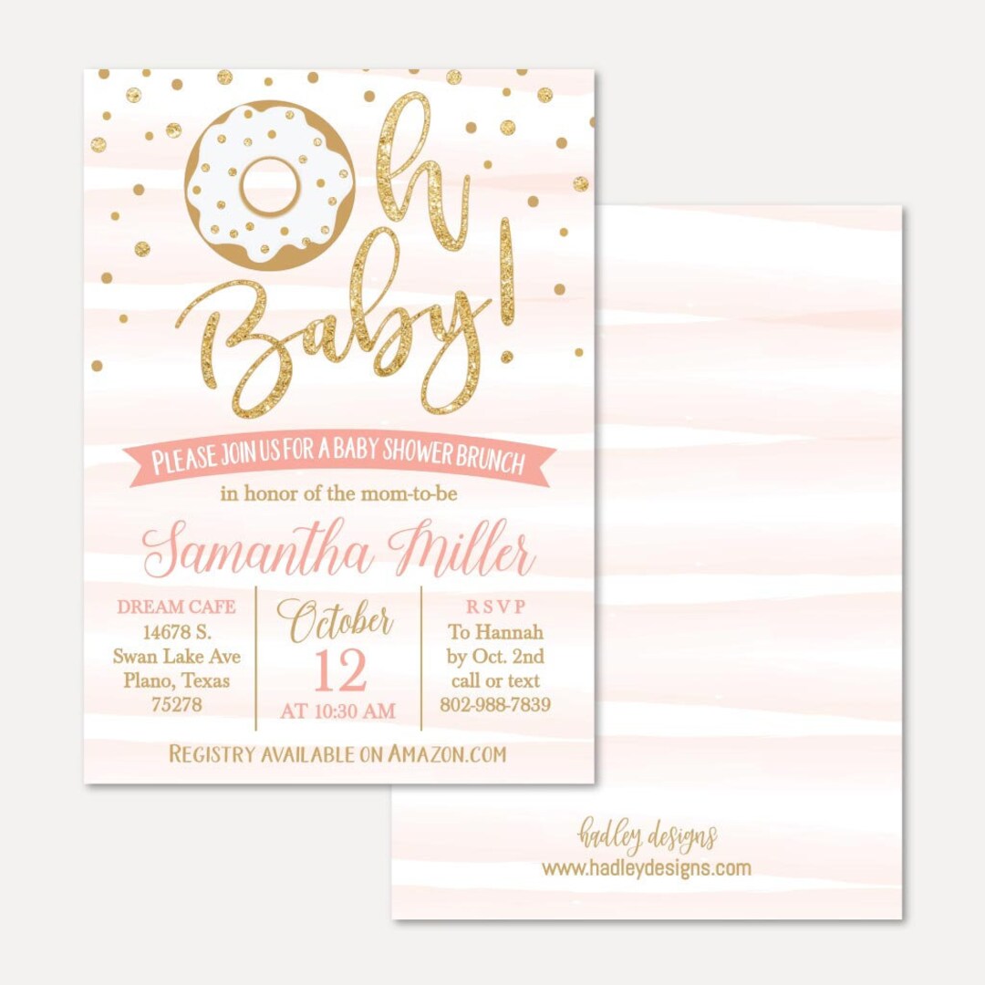Donut Baby Shower Invitation Template Affordable Baby Shower Invite