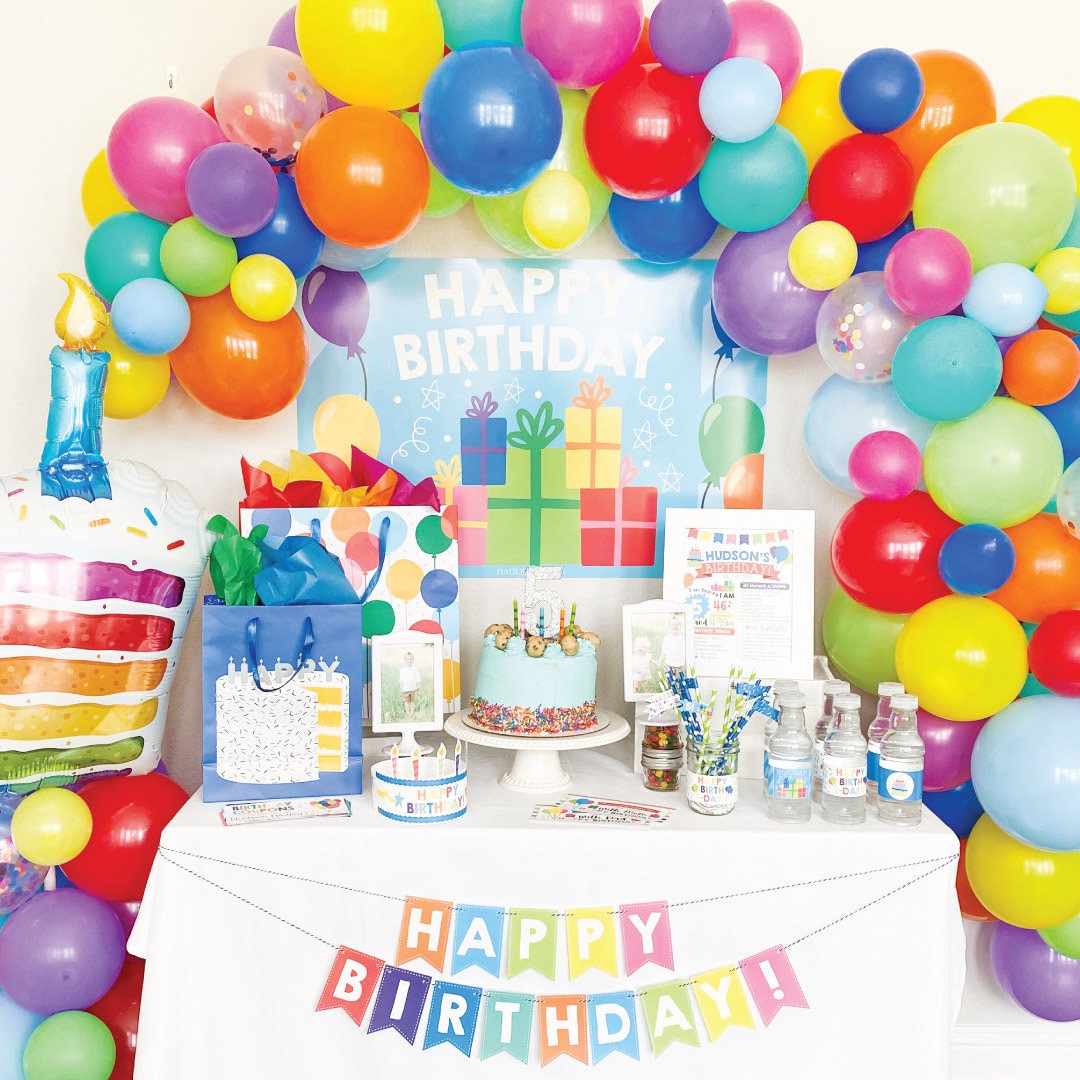 Happy Birthday Sign Printable Colorful Birthday Poster - Etsy