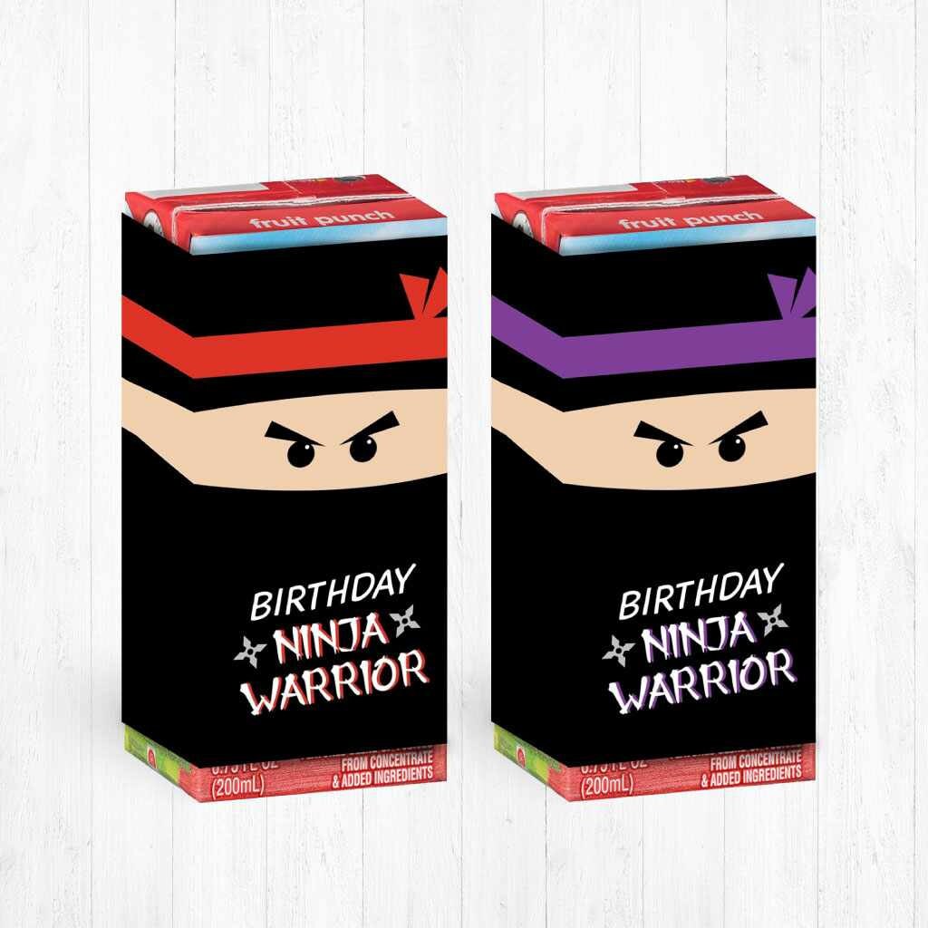 Ninja Kids Party Juice Box Wrapper Template Juice Box Etsy.de