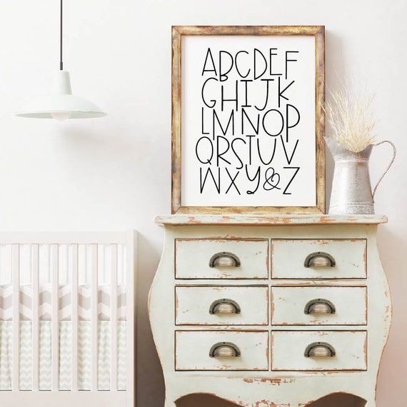 ABCs Nursery Wall Decor, Digital Decor, Nursery Quotes and Sayings, Modern Nursery Prints, Nursery Printable Wall Art