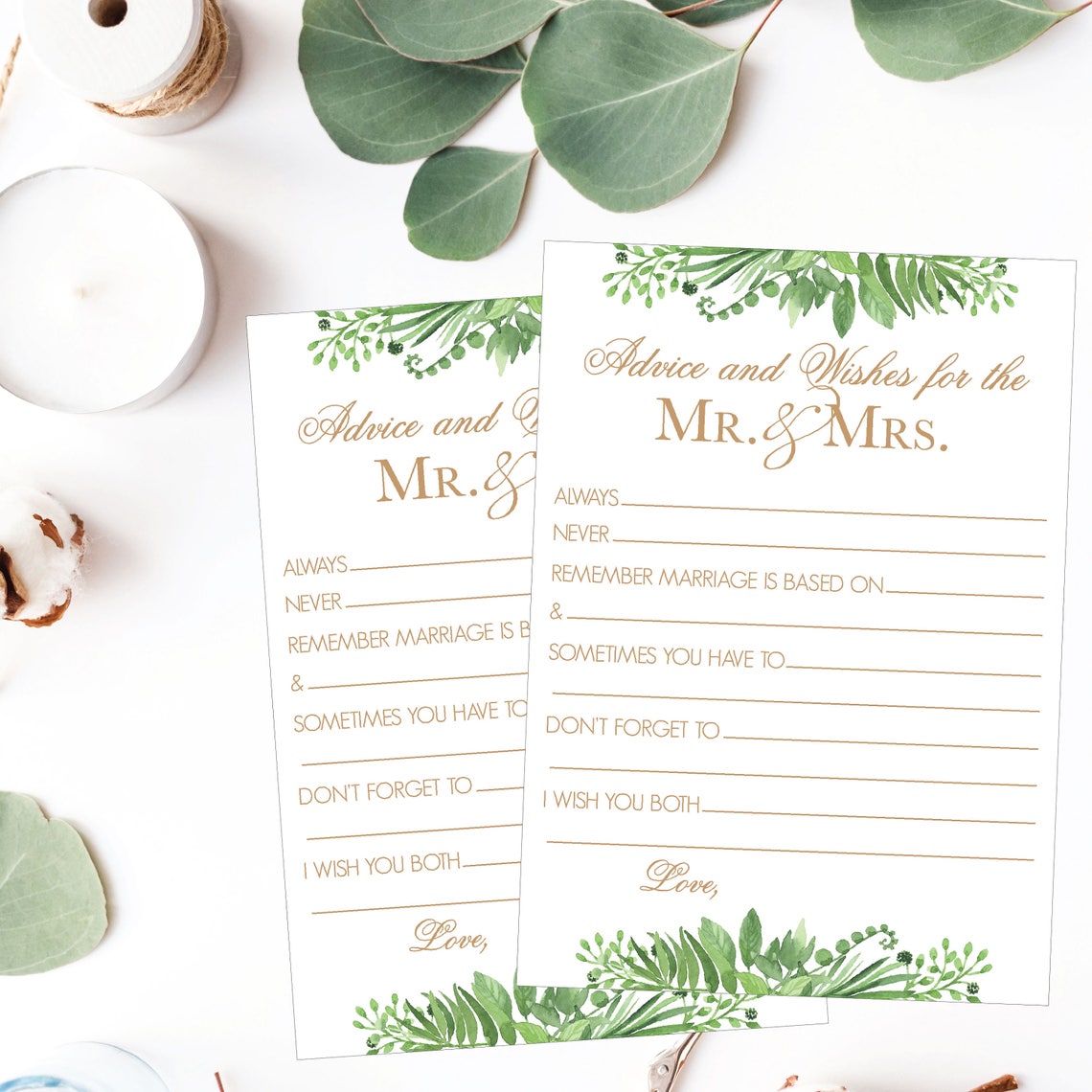 Funny Advice Cards Bridal Printable