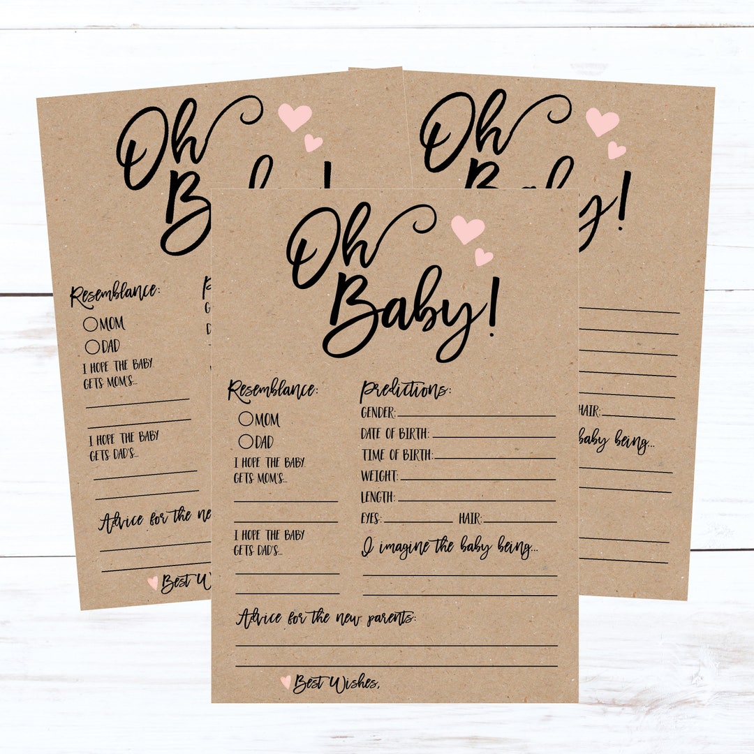Baby Girl Prediction Card, Baby Shower Games to Play at Party