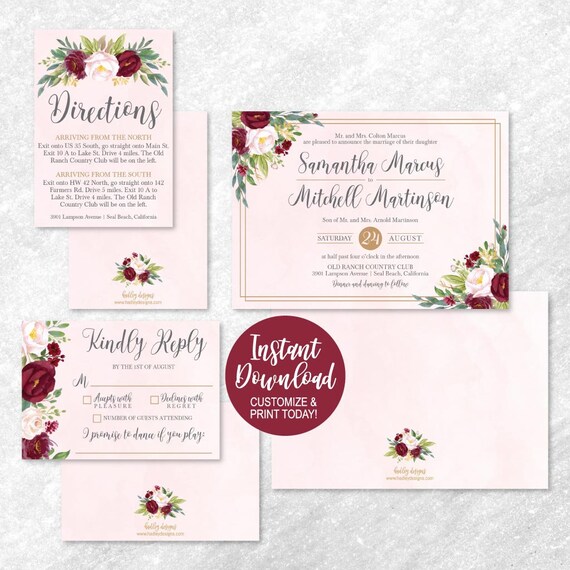 Diy Wedding Invitations Kits Affordable Wedding Invitations Etsy