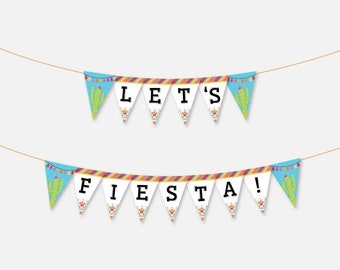 Fiesta Party Decorations Printable, Letters Banner PDF, Fiesta Birthday Banner Instant Download, Fiesta Decorations Banner, DIY