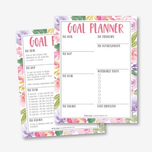 Goal Planner Template -  8.5 x 11 Planner Pages, 8.5 x 11 Planner Printable, 8.5 x 11 Template, 8.5x11 Journal, 8.5x11 Planner, A4 Journal