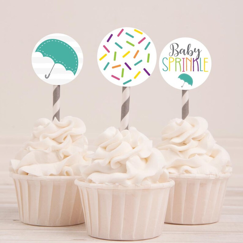 Sprinkle Baby Shower Cupcake Toppers Template Baby Shower Etsy