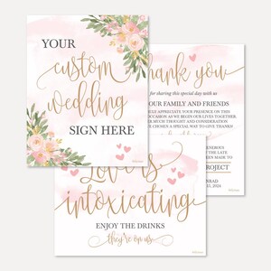 Wedding Signs Printable Bundle, Printable Wedding Sign Templates, Cheap ...