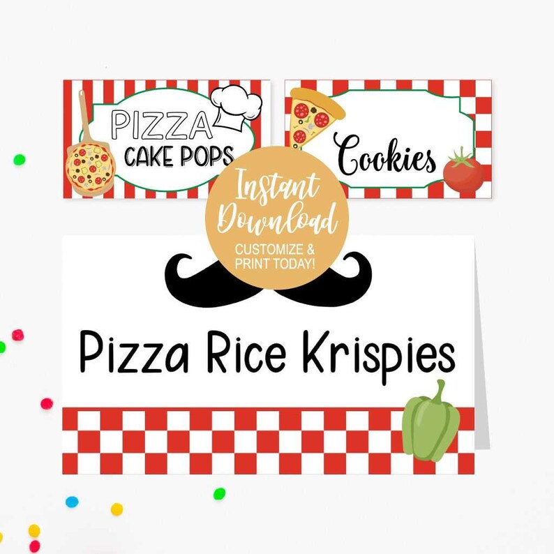 Printable Food Label Tents Printable Place Card Template Etsy