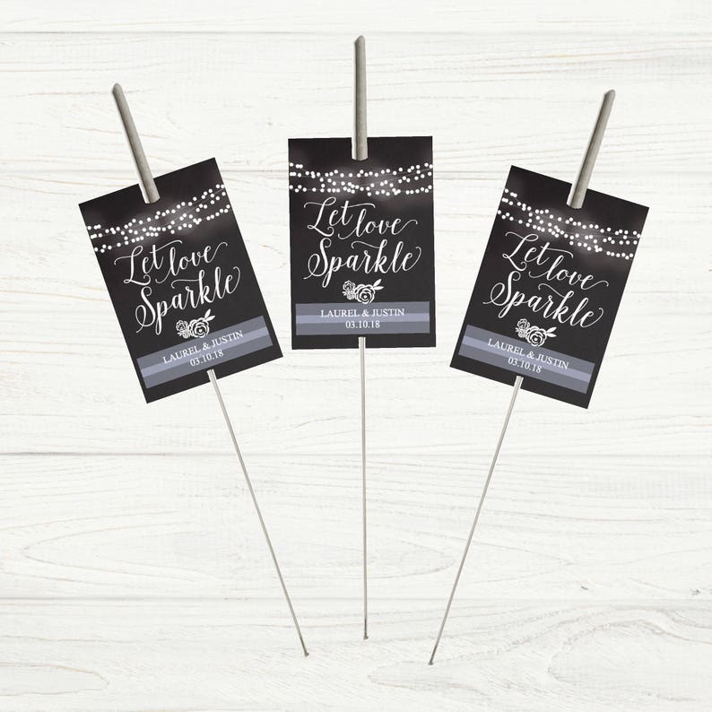 Printable Let Love Sparkle Tags for Sparklers Chalkboard | Etsy