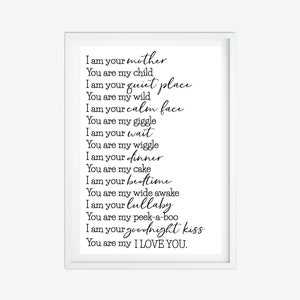 I Am Your Mother Nursery Decor Sign Template - Digital Decor, Nursery Quotes and Sayings, Modern Nursery Prints, Nursery Printable Wall Art