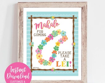 Strandschild Drucke, Strandschild personalisiert, Strandschild Personalisiert, Strandschild Dekor, Strandschild Vorlage, Hawaii luau Dekorationen, Favor Sign