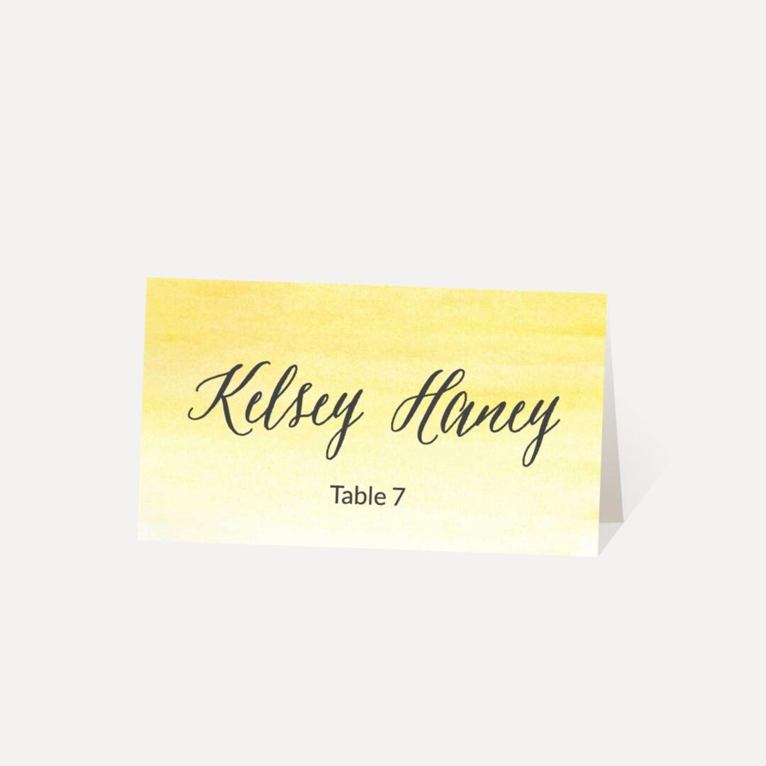 Place Cards Wedding Printable Wedding Place Card Template Etsy