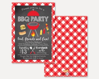 Druckbare Gartengrill-Einladungsvorlage, Sommer-Grillparty-Einladung, Unabhängigkeitstag-Grillkarte, Nachbarschafts-Grillpapier-Ideen, Grillparty