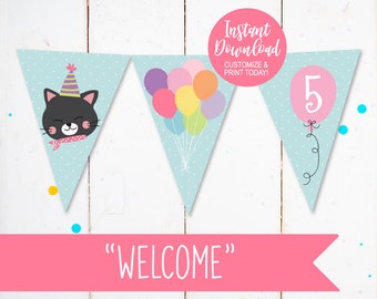 Banner personalizado, Banner personalizado, Guirnalda de cumpleaños, Banner de nombre personalizado, Decoración de fiesta de cumpleaños, Decoración de feliz cumpleaños, Banner de cumpleaños para niños