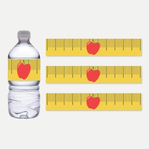 School Water Bottle Labels Printable, Back to School Kids Custom Wrap Template, Teacher Party Decoration, DIY First Day Drink Wrapper Sleeve