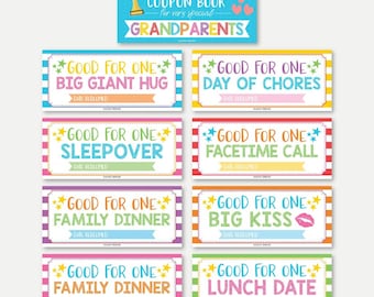 Grandparents Day Printable Coupon Book, Mothers Day Gift for Grandma, Fathers Day Gift for Grandpa, Birthday Voucher Template from Grandkids