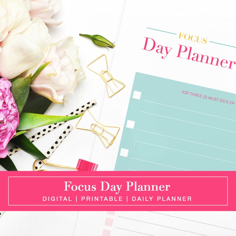 Focus Daily Planner Printables Digital Download Printable | Etsy