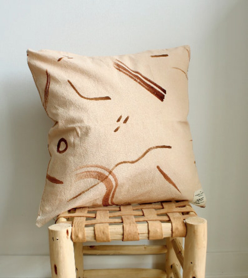 Botanical Dyed Throw Pillow Natural Organic Pillow Case