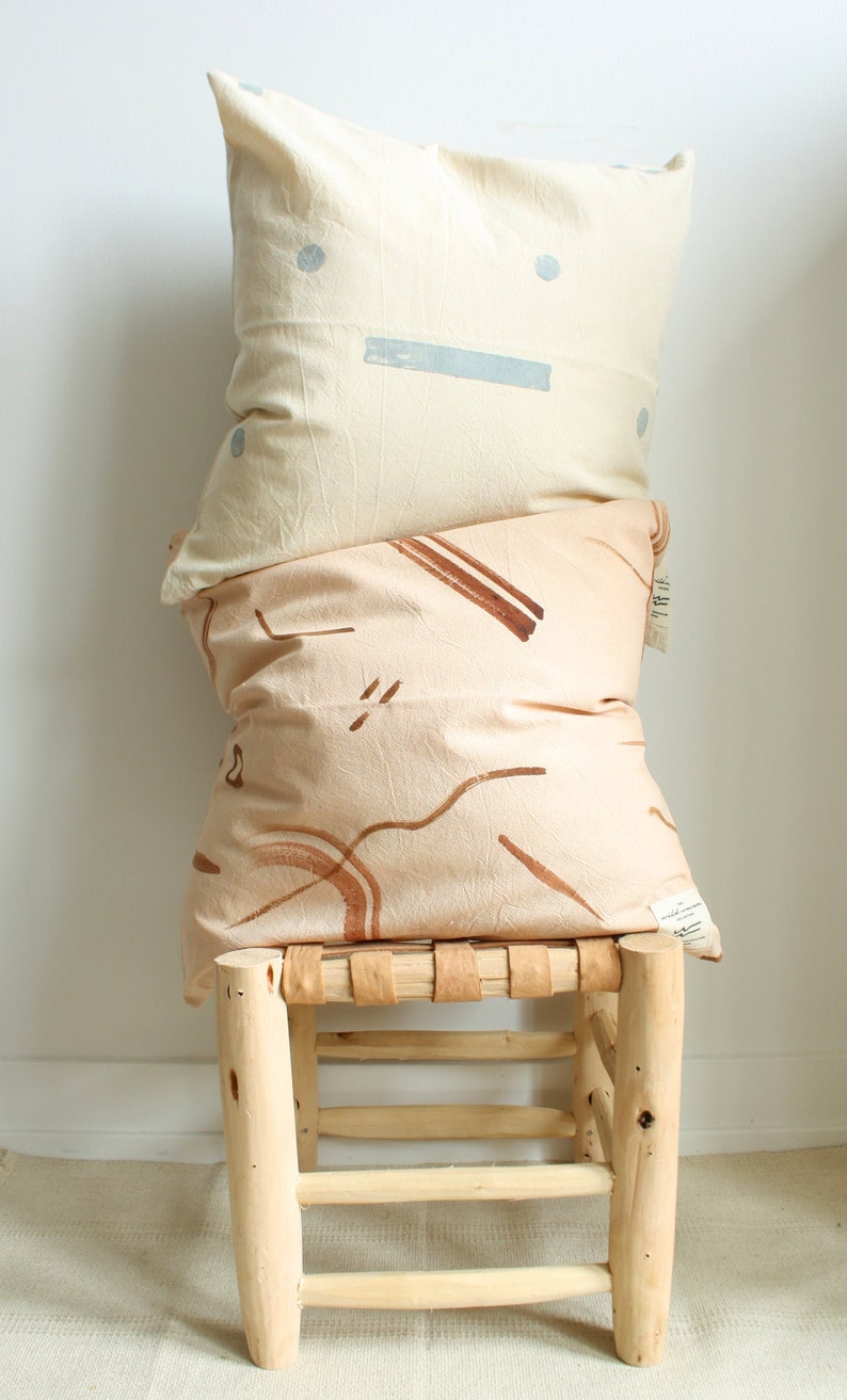 Botanical Dyed Throw Pillow Natural Organic Pillow Case