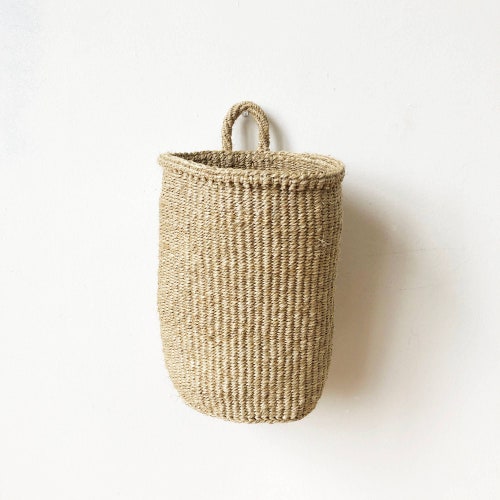 Wall Hanging Storage Baskets Hanging Rope Baskets Wall Etsy