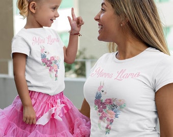 MOMMY and MINI SHIRT | Mommy and me shirts | Mama and Mini Toddler Llama Shirt |  Mother Daughter Matching T-Shirts | Baby Shower Gift