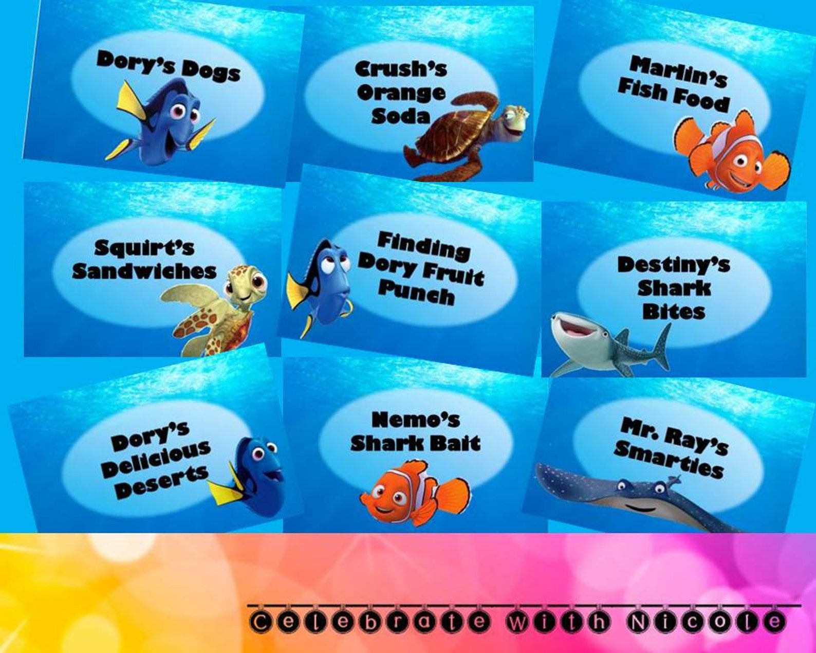 Finding Dory Food Labels | Etsy