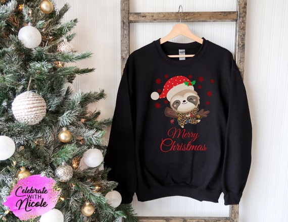 HOLIDAY APPAREL Ugly Christmas Sweater Cute Sloth Plus Size Christmas  Sweatshirt Matching Funny Family Shirt Gift for Her Him - Etsy